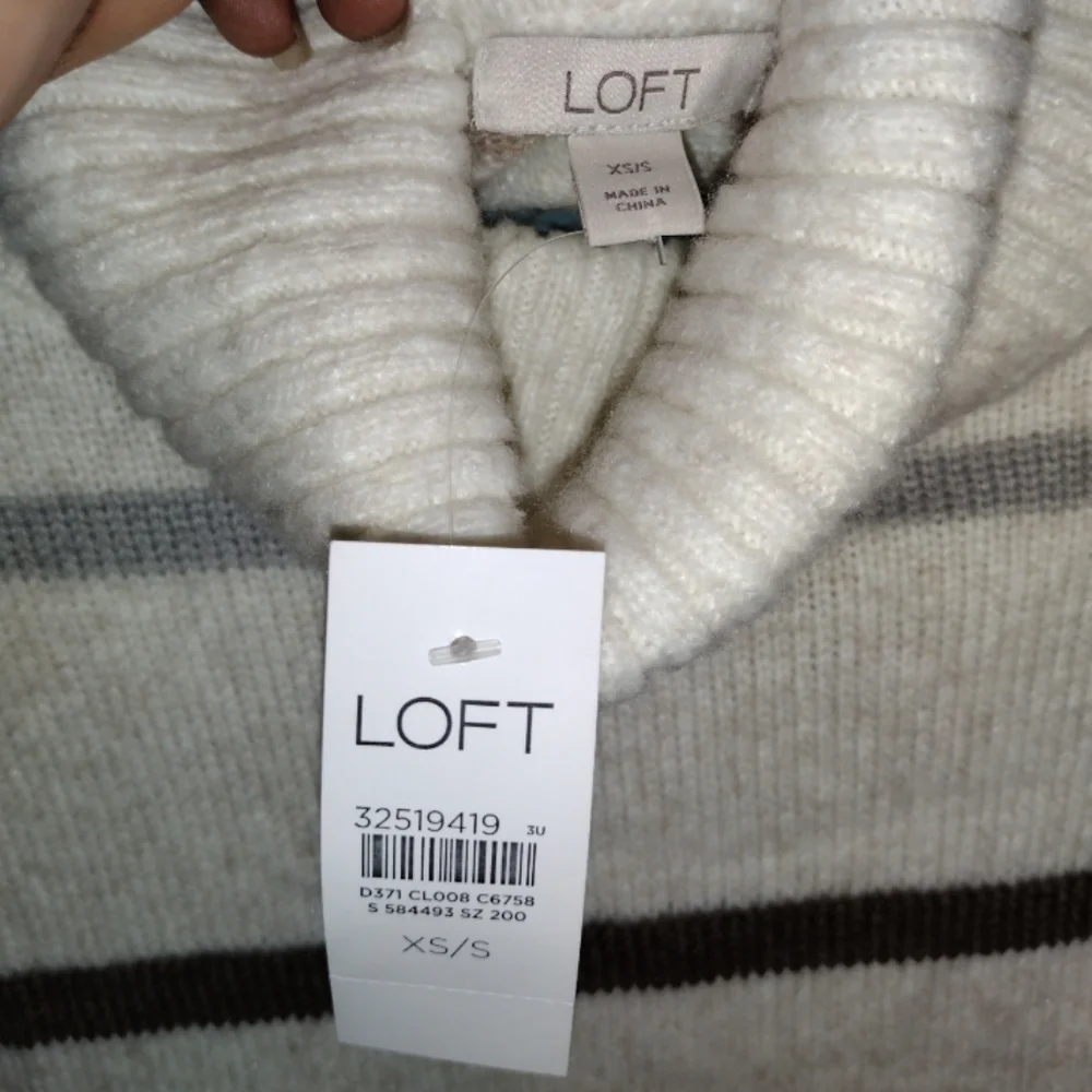 Loft Striped Turtleneck Poncho Sweater Size XS/S